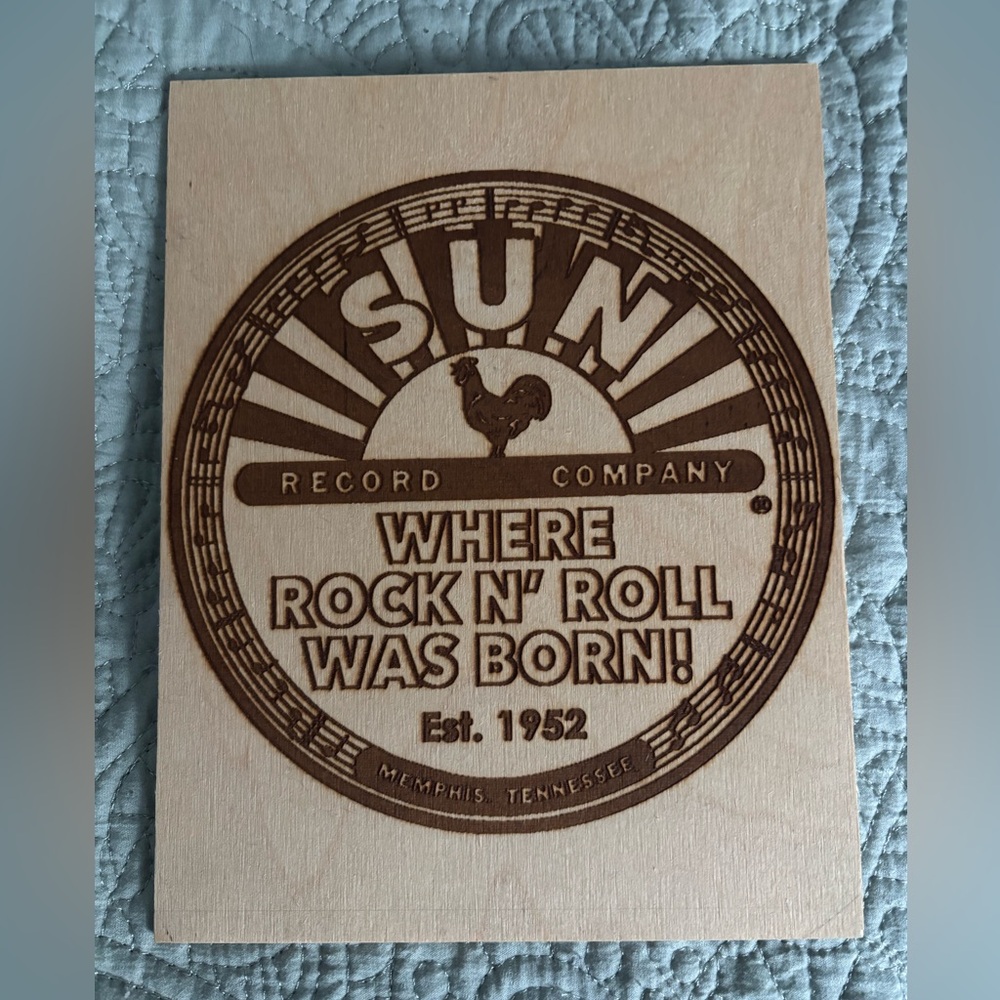 Elvis Presley Sun Records handcrafted wooden sign fan memorabilia